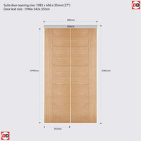 Vancouver Flush Oak Bifold Door - Prefinished