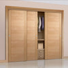 Bespoke Vancouver Oak 5P Flush Door - 3 Door Wardrobe and Frame Kit - Prefinished