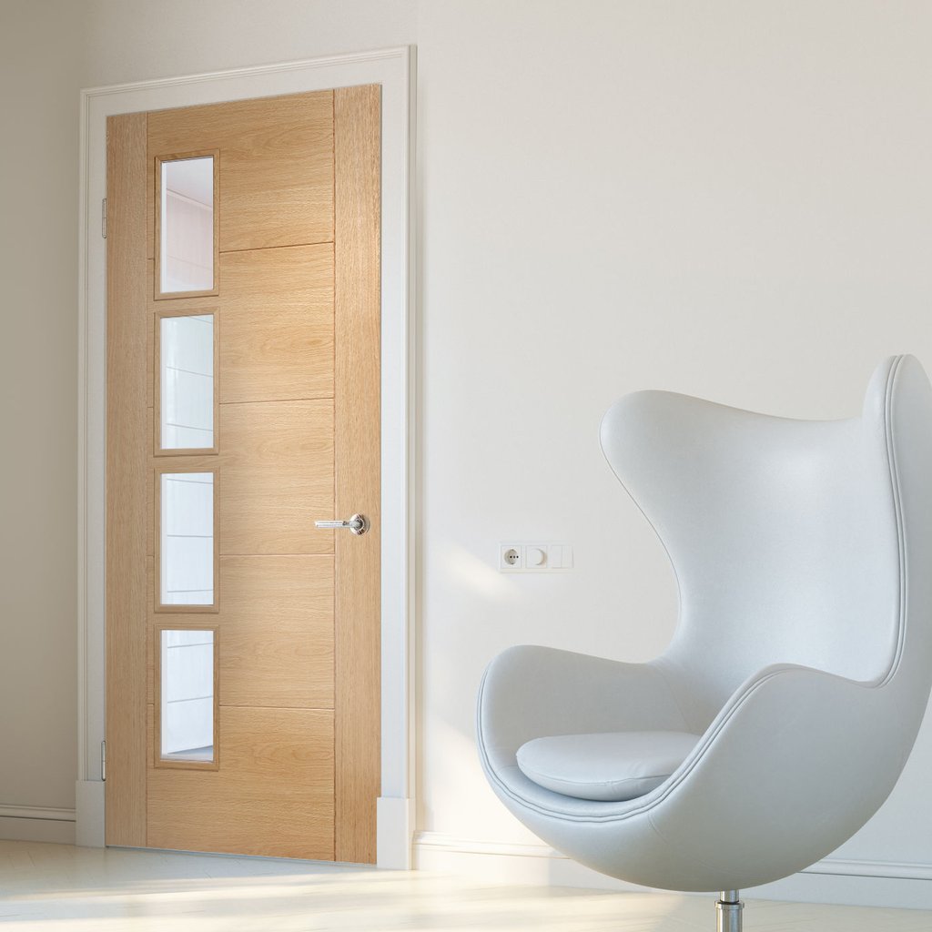 Contemporary oak interior door
