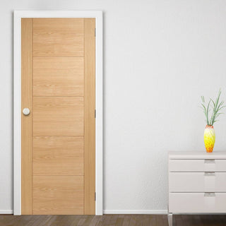 Image: LPD Joinery Bespoke Fire Door, Vancouver Oak 5P Flush - 1/2 Hour Fire Rated - Prefinished