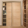 Bespoke Vancouver Oak 5P Flush Door - 2 Door Wardrobe and Frame Kit - Prefinished