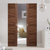 Bespoke Vancouver Walnut 5P Flush Double Frameless Pocket Door - Prefinished