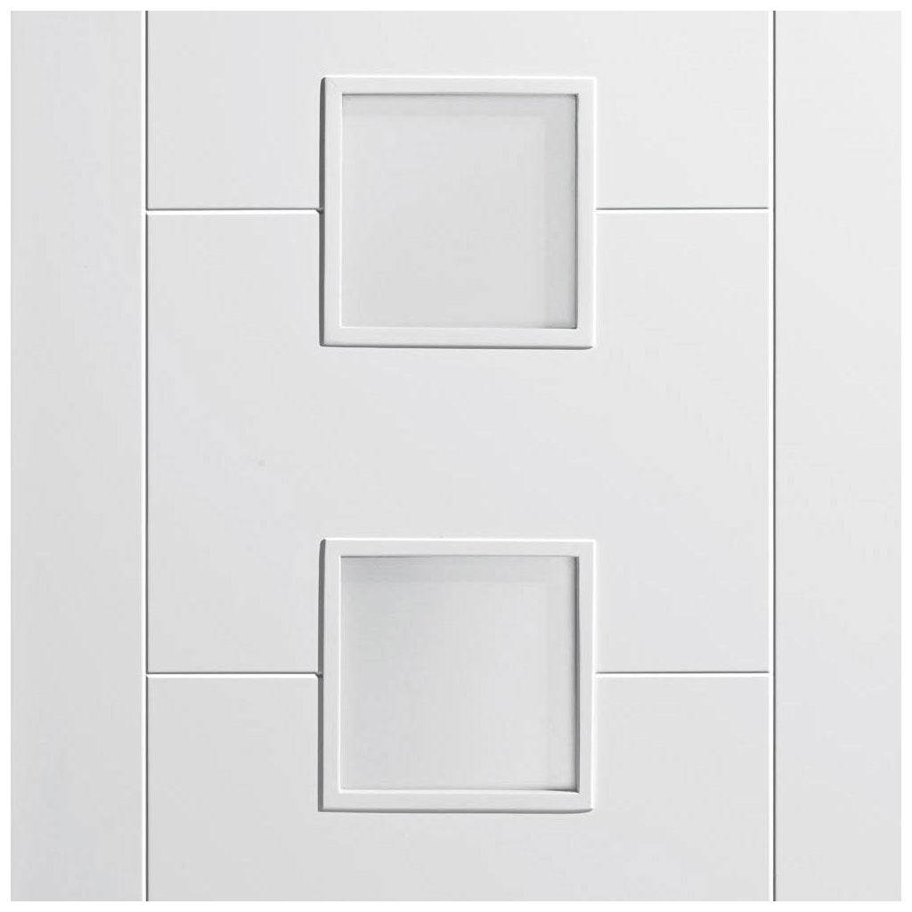 Vancouver Flush Door - Frosted Glass - White Primed