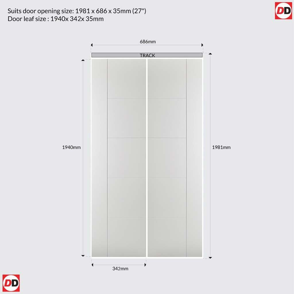 Vancouver Flush Bifold Internal Door White Primed