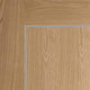 Bespoke Thruslide Surface Varese Oak Flush - Sliding Door and Track Kit - Aluminium Inlay - Prefinished