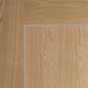 Bespoke Thruslide Surface Varese Oak Flush - Sliding Double Door and Track Kit - Aluminium Inlay - Prefinished