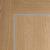 Bespoke Varese Oak Flush Single Frameless Pocket Door Detail - Aluminium Inlay - Prefinished