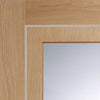 Bespoke Thruslide Varese Oak Glazed - 4 Sliding Doors and Frame Kit - Aluminium Inlay - Prefinished