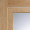 Bespoke Thruslide Varese Oak Glazed 4 Door Wardrobe and Frame Kit - Aluminium Inlay - Prefinished