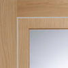 Bespoke Varese Oak Glazed Single Frameless Pocket Door Detail - Aluminium Inlay - Prefinished