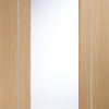 Bespoke Varese Oak Glazed Door Pair - Aluminium Inlay - Prefinished