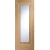 Bespoke Varese Oak Glazed Single Pocket Door Detail - Aluminium Inlay - Prefinished