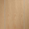 Double Sliding Door & Wall Track - Varese Oak Flush Doors - Aluminium Inlay - Prefinished