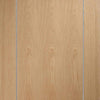 Bespoke Thruslide Surface Varese Oak Flush - Sliding Double Door and Track Kit - Aluminium Inlay - Prefinished