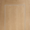 Bespoke Varese Oak Flush Single Pocket Door Detail - Aluminium Inlay - Prefinished