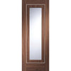 Bespoke Thruslide Varese Walnut Glazed - 3 Sliding Doors and Frame Kit - Aluminium Inlay - Prefinished