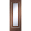 Bespoke Varese Walnut Glazed Door Pair - Aluminium Inlay - Prefinished