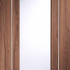 Bespoke Thruslide Varese Walnut Glazed 2 Door Wardrobe and Frame Kit - Aluminium Inlay - Prefinished