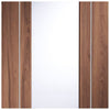 Bespoke Varese Walnut Glazed Door Pair - Aluminium Inlay - Prefinished