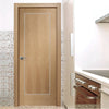 Bespoke oak flush modern door