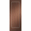 Two Sliding Wardrobe Doors & Frame Kit - Varese Walnut Flush Door - Aluminium Inlay - Prefinished