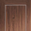 Two Sliding Wardrobe Doors & Frame Kit - Varese Walnut Flush Door - Aluminium Inlay - Prefinished