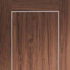 Varese Walnut Flush Absolute Evokit Double Pocket Door - Aluminium Inlay - Prefinished