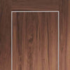 Bespoke Varese Walnut Flush Double Pocket Door Detail - Aluminium Inlay - Prefinished
