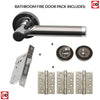 Polaris Bathroom Door Handle Pack - Polished Chrome - Black Chrome