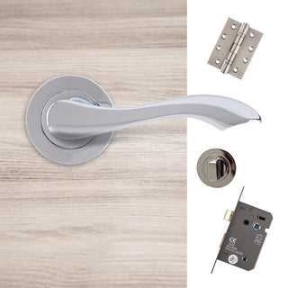 Image: Veritas Premium Bathroom Door Handle Pack - Polished Chrome