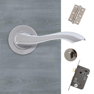 Image: Veritas Bathroom Door Handle Pack - Polished Chrome