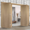 Bespoke Thrufold Verona Oak Flush Folding 2+2 Door - Prefinished