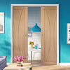 Bespoke Verona Oak Flush Double Pocket Door - Prefinished