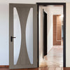 Prefinished Verona Oak Flush Fire Door - Clear Glass - Choose Your Colour