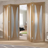 Bespoke Thrufold Verona Oak Glazed Folding 2+2 Door - Prefinished