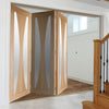 Three Folding Doors & Frame Kit - Verona Oak 3+0 - Obscure Glass - Unfinished