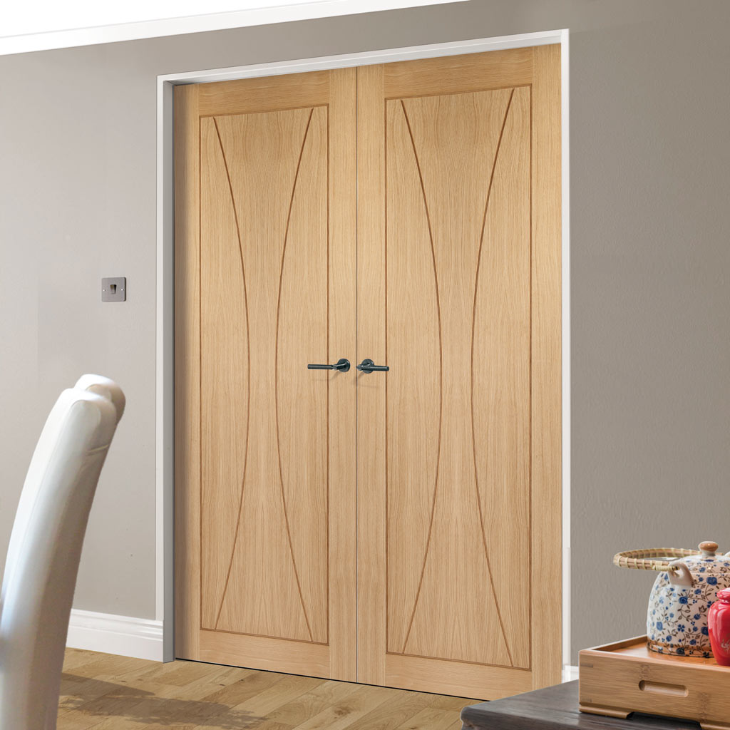 Verona Oak Flush Internal Door Pair