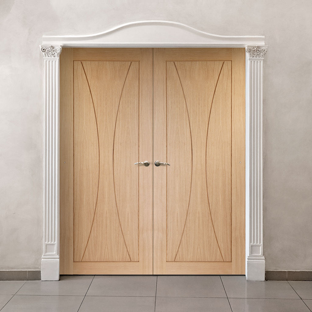 Verona Oak Flush Internal Door Pair - Prefinished