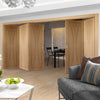 Five Folding Doors & Frame Kit - Verona Oak Flush 3+2 - Prefinished
