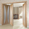 Bespoke Thrufold Verona Oak Glazed Folding 2+1 Door - Prefinished