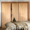 Three Sliding Wardrobe Doors & Frame Kit - Verona Oak Flush Door - Prefinished