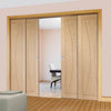 Verona Oak Veneer Staffetta Quad Telescopic Pocket Doors - Prefinished