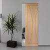 Bespoke Verona Oak Flush Single Frameless Pocket Door - Prefinished