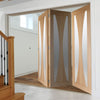 Three Folding Doors & Frame Kit - Verona Oak 3+0 - Obscure Glass - Unfinished