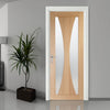 Glazed bespoke oak veneer interior door design