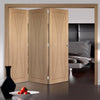Three Folding Doors & Frame Kit - Verona Oak Flush 3+0 - Unfinished