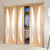 Bespoke Thruslide Verona Oak Glazed 3 Door Wardrobe and Frame Kit