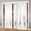 Bespoke Thruslide Verona Glazed 3 Door Wardrobe and Frame Kit - White Primed