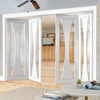 Four Folding Doors & Frame Kit - Verona 2+2 - Clear Glass - White Primed
