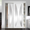 Bespoke Thruslide Verona Glazed 2 Door Wardrobe and Frame Kit - White Primed - White Primed